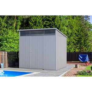Casuta gradina DURAMAX Palladium 8X6, otel, 249.2 x 209.2 x 231.3 cm, argintiu