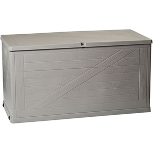 Lada depozitare gradina TOOMAX Multibox Wood, PP, 120 x 56 x 63 cm, gri deschis