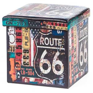 Cutie depozitare Route 66, 38 x 38 x 37.5 cm, multicolor