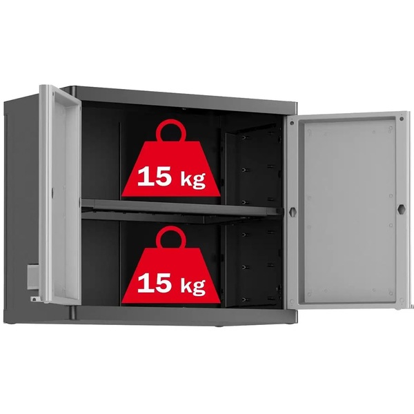 Dulap depozitare gradina KETER Logico 1, compozit plastic, 65 x 39 x 56.5 cm, gri antracit
