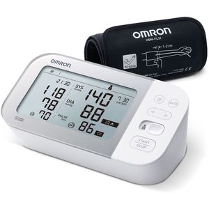 Tensiometru digital de brat OMRON X7 Smart, Bluetooth, 2 utilizatori x 100 memorii, alb