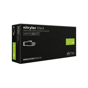Manusi de unica folosinta MERCATOR Nitrylex Black, nitril, marimea S, 100 buc 