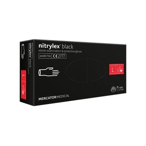 Manusi de unica folosinta MERCATOR Nitrylex Black, nitril, marimea L, 100 buc 
