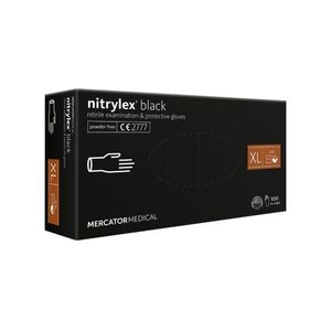 Manusi de unica folosinta MERCATOR Nitrylex Black, nitril, marimea XL, 100 buc 