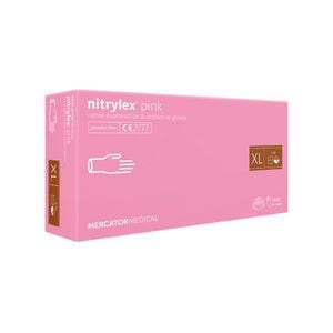 Manusi de unica folosinta MERCATOR Nitrylex Pink, nitril, marimea XL, 100 buc 