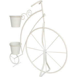 Decoratiune gradina Bicicleta, 56 x 15 x 55 cm, alb