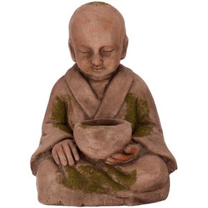 Decoratiune gradina Buddha, 21 x 28 x 36 cm, maro