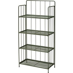Suport ghiveci flori KI X71000170, metal, 58 x 27 x 118 cm, verde