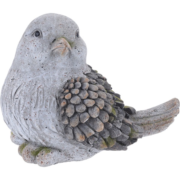 Decoratiune gradina Pasare, 23.5 x 34 x 26 cm, gri