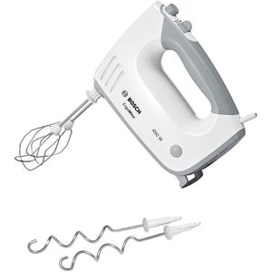 Mixer de mana BOSCH ErgoMixx MFQ36400, 450W, 5 trepte viteza, alb-gri