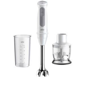 Mixer vertical BRAUN MQ50201M, 0.6l, 1000W, 21 trepte viteza, alb-gri