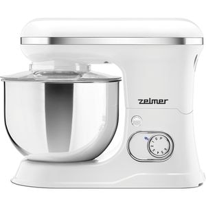 Mixer cu bol ZELMER ZKR1350, 5l, 1200W, 6 trepte viteza, alb-argintiu
