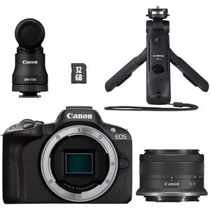 Aparat foto Mirrorless CANON EOS R50 Creator , 24.2MP, 4K, Wi-Fi, negru, Obiectiv RF-S 18-45mm F4.5-6.3 IS STM