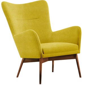 Fotoliu fix Breeze, velur, 78 x 85 x 94 cm, galben