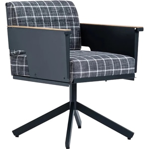 Fotoliu Troy Mini, metal-textil, gri inchis-negru