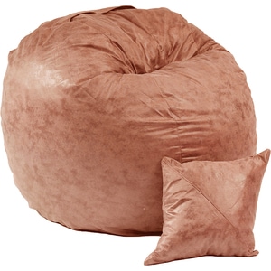 Fotoliu puf Matusalem + perna decorativa, stofa, maro deschis