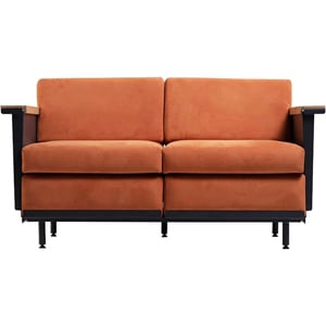 Canapea fixa Troy, 2 locuri, 145 x 76 x 63.5 cm, maro