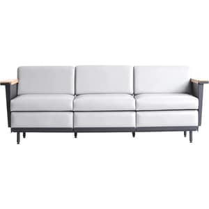 Canapea fixa Troy, 3 locuri, 207 x 76 x 63.5 cm, alb