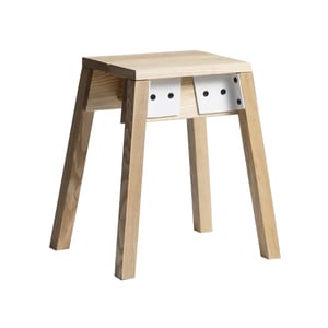 Taburet Ted, maro deschis-alb