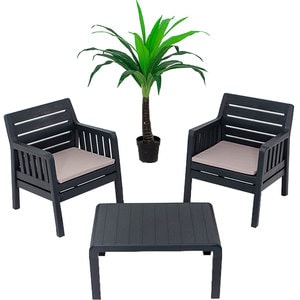Set mobilier gradina GAUGE CONCEPT Lara, 3 piese, antracit