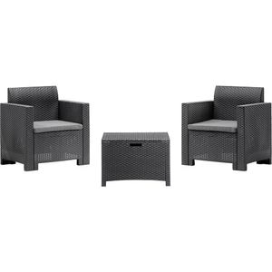 Set mobilier gradina BICA Nebraska, 3 piese, antracit
