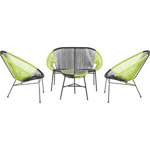 Set mobilier gradina MAISON MEX Corfu, 4 piese, verde-negru