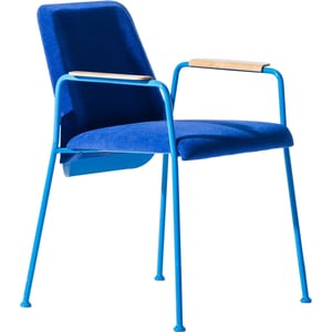 Scaun birou vizitator Line, textil, albastru