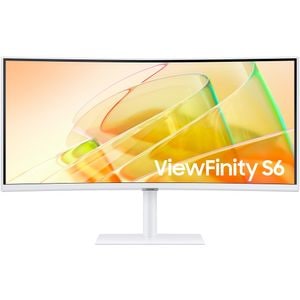 Monitor curbat LED VA SAMSUNG ViewFinity S6 LS34C650TAUXEN, 34", WQHD, 100Hz, AMD FreeSync, HDR10, Boxe, alb