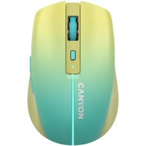 Mouse Wireless CANYON MW-44, Dual Mode, 1600 dpi, Bluetooth, galben