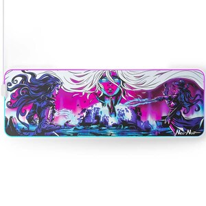 Mouse Pad Gaming STEELSERIES QcK Prism XL Neo Noir Edition, multicolor