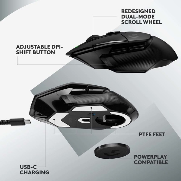 Mouse Gaming Wireless LOGITECH G502 X LIGHTSPEED, 25600 dpi, Black Core