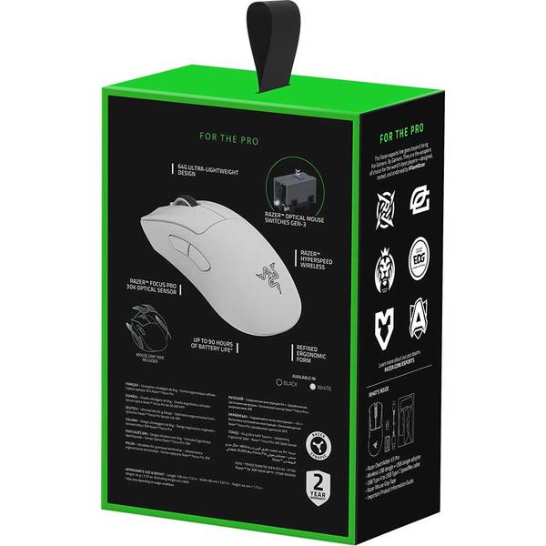 Mouse Gaming Wireless RAZER DeathAdder V3 Pro, Dual-Mode, 30000 dpi, alb