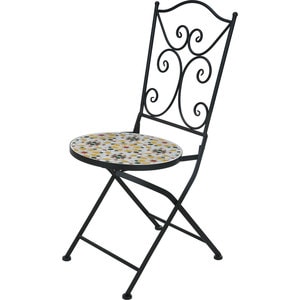 Scaun terasa AMBIANCE Bistro Mosaic Retro, metal, 38 x 38 x 90 cm, multicolor