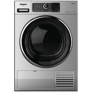 Uscator de rufe profesional WHIRLPOOL AWZ 9HPS/PRO Eolos, Pompa de caldura, 9 kg, 18 programe, Clasa A++, argintiu