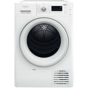 Uscator de rufe WHIRLPOOL FFT M11 82 EE R, 6th Sense, Pompa de caldura, 8 kg, 15 programe, Clasa A++, alb