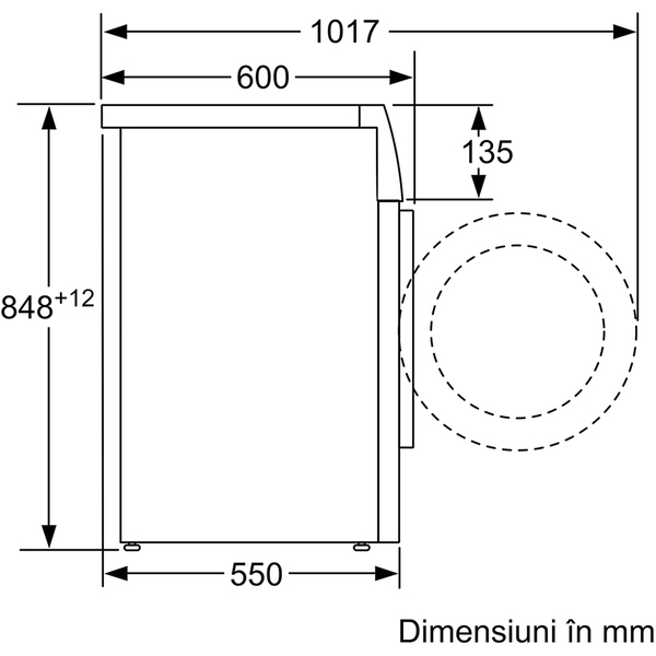 Masina de spalat rufe frontala BOSCH WAN28167BY, 7 kg, 1400rpm, Clasa B, alb