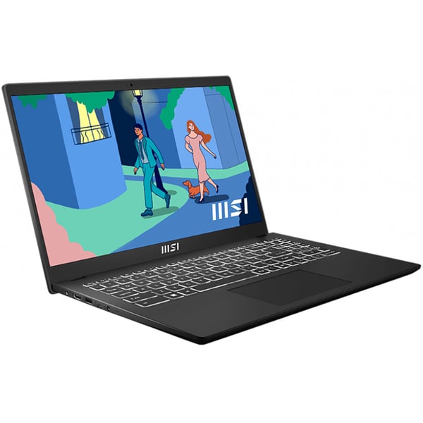 Laptop MSI Modern 15 B12M-020XRO, Intel Core i5-1235U pana la 4.4GHz, 15.6" Full HD, 8GB, SSD 512GB, Intel Iris Xe Graphics, Free Dos, negru