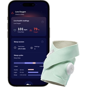 Soseta inteligenta OWLET Dream Sock BMRHNNMIM, verde deschis-alb
