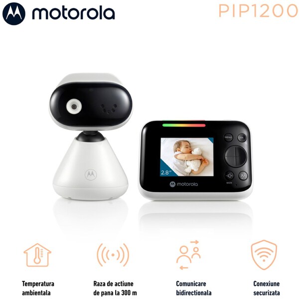 Monitor video digital MOTOROLA PIP1200, 2.8", alb-negru
