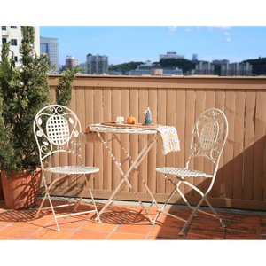 Set mobilier gradina MYRIA Bistro Best, 3 piese, alb