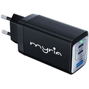 Incarcator retea MYRIA MY9097, 1x USB-A, 2x USB-C, Power Delivery (PD) 65W, negru