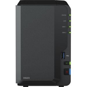 Network Attached Storage SYNOLOGY DS223, Realtek RTD1619B, 1.7GHz, 2GB, 2-Bays, negru