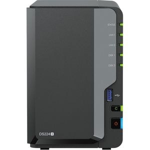 Network Attached Storage SYNOLOGY DS224+, Intel Celeron J4125, 2.7GHz, 2GB, 2-Bays, negru