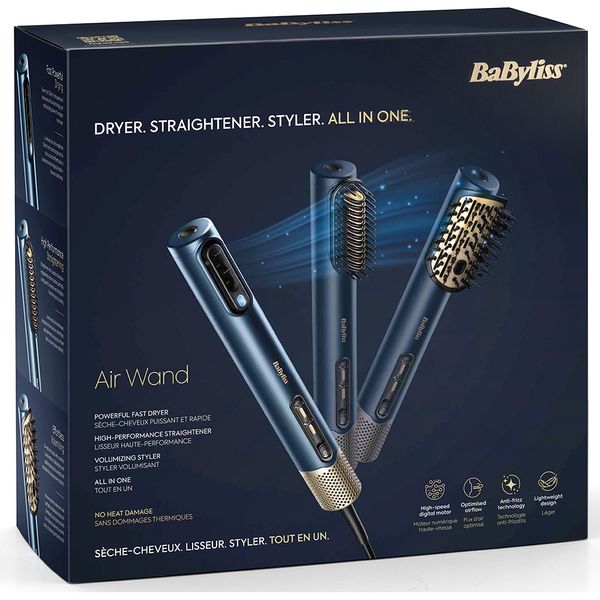 Perie cu aer cald BABYLISS Air Wand AS6550E 3in1 1600W 4 trepte temperatura albastru inchis