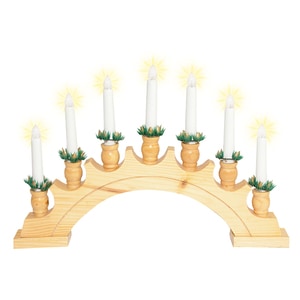 Decor piramida cu lumanari HOME KAD 02, 7 becuri, 230V, maro
