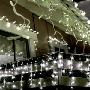 Perdea de lumini LED HOME KKF 308/WH, 300 led-uri, 10m, iluminare alb rece