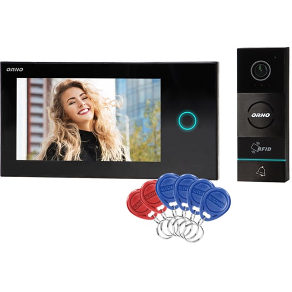 Interfon video cu fir ORNO OR-VID-WI-1068/B,LCD, 7 inch, negru