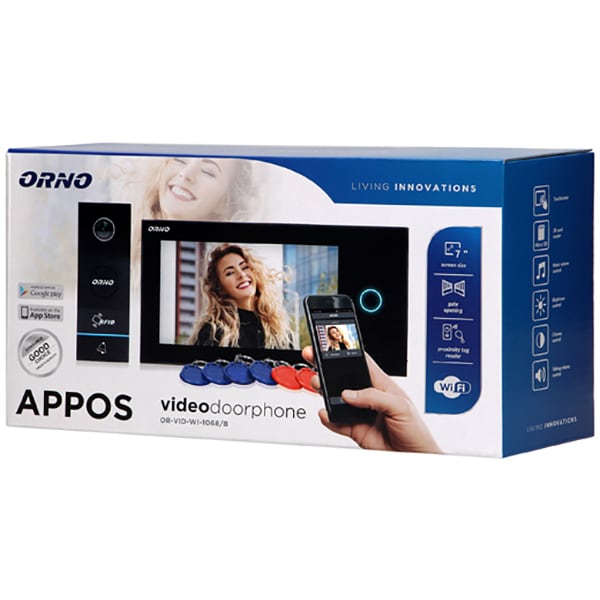 Interfon video cu fir ORNO OR-VID-WI-1068/B,LCD, 7 inch, negru
