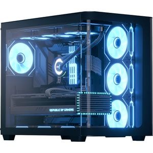 Carcasa AEROCOOL P500C V1, USB 3.0, Fara sursa, Iluminare ARGB, negru