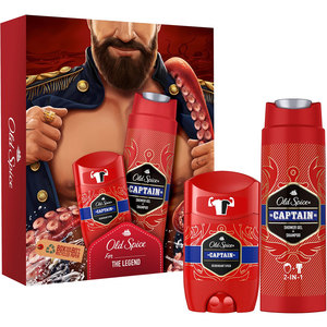 Set ingrijire corp OLD SPICE Dark Captain: Gel de dus 2 in 1, 200ml + Deodorant stick, 50ml